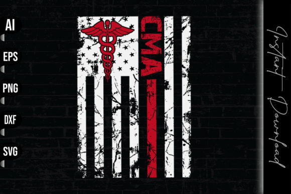 CMA Certified Medical Assistant USA Flag