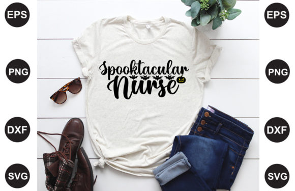 Spooktacular Nurse: A Charming Embroidery Design